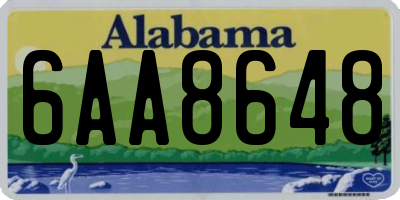 AL license plate 6AA8648