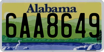 AL license plate 6AA8649