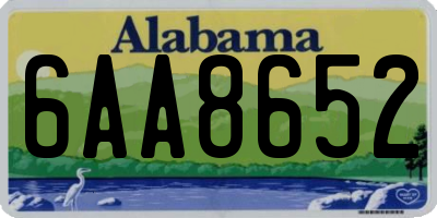 AL license plate 6AA8652