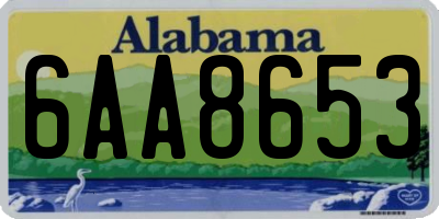 AL license plate 6AA8653