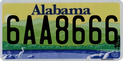 AL license plate 6AA8666