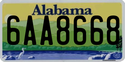 AL license plate 6AA8668