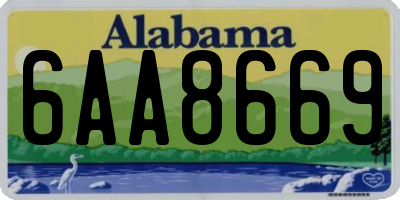 AL license plate 6AA8669