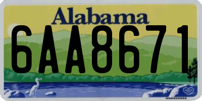 AL license plate 6AA8671