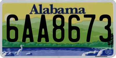 AL license plate 6AA8673