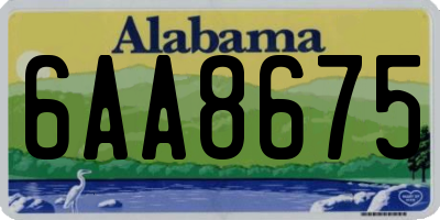 AL license plate 6AA8675