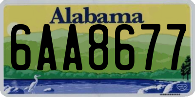 AL license plate 6AA8677