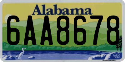 AL license plate 6AA8678