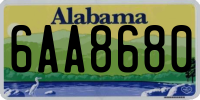 AL license plate 6AA8680
