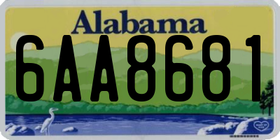 AL license plate 6AA8681