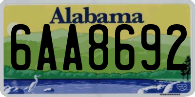 AL license plate 6AA8692