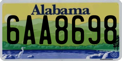 AL license plate 6AA8698