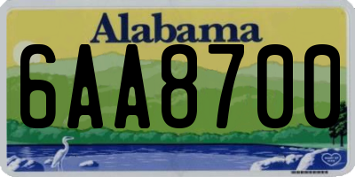 AL license plate 6AA8700