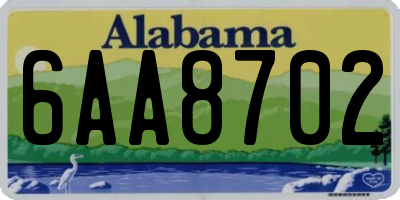 AL license plate 6AA8702
