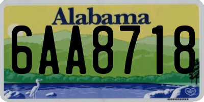 AL license plate 6AA8718