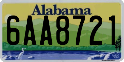 AL license plate 6AA8721