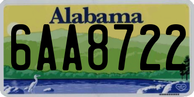 AL license plate 6AA8722