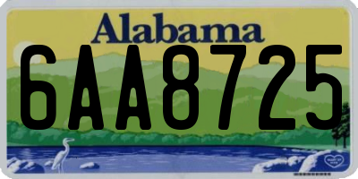 AL license plate 6AA8725