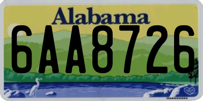AL license plate 6AA8726