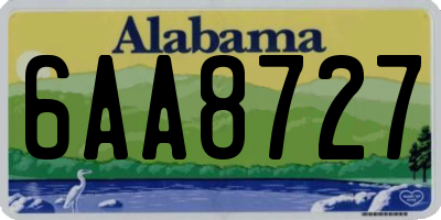 AL license plate 6AA8727