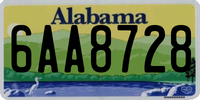 AL license plate 6AA8728