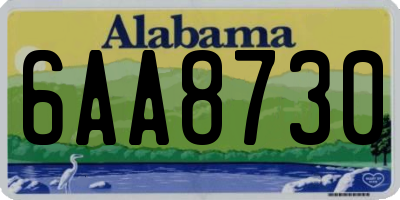 AL license plate 6AA8730