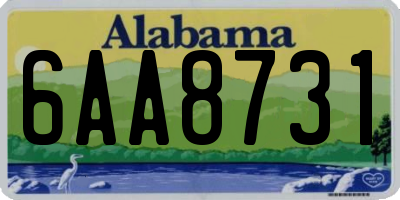 AL license plate 6AA8731