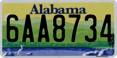 AL license plate 6AA8734