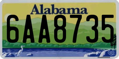 AL license plate 6AA8735