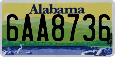 AL license plate 6AA8736