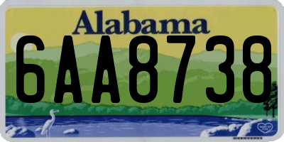 AL license plate 6AA8738