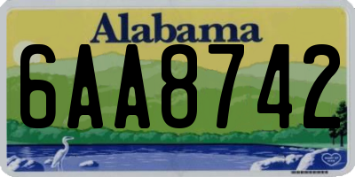 AL license plate 6AA8742