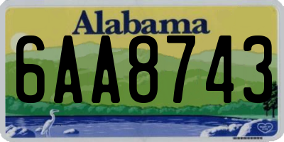 AL license plate 6AA8743