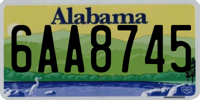 AL license plate 6AA8745