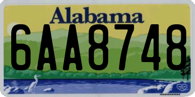 AL license plate 6AA8748