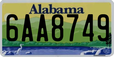 AL license plate 6AA8749