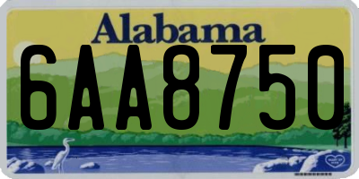 AL license plate 6AA8750