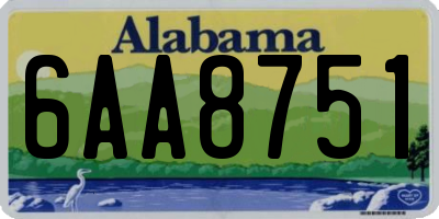 AL license plate 6AA8751