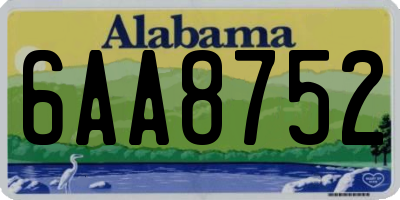 AL license plate 6AA8752