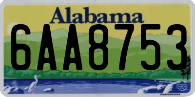 AL license plate 6AA8753