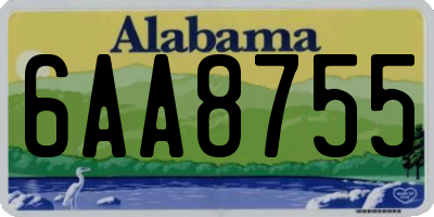 AL license plate 6AA8755