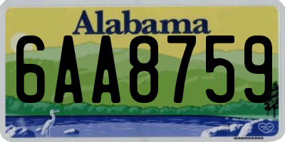 AL license plate 6AA8759