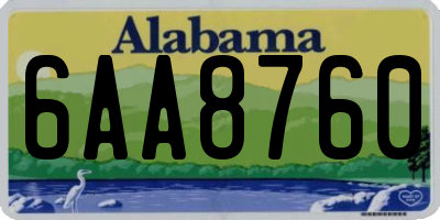 AL license plate 6AA8760