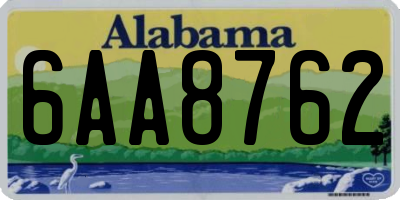 AL license plate 6AA8762