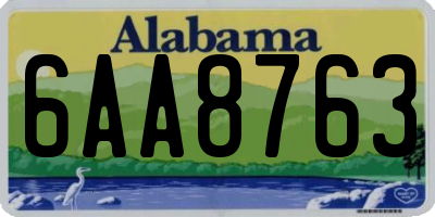 AL license plate 6AA8763