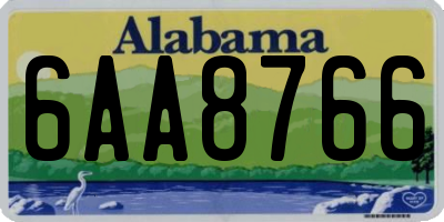 AL license plate 6AA8766