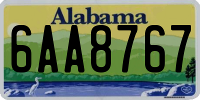 AL license plate 6AA8767