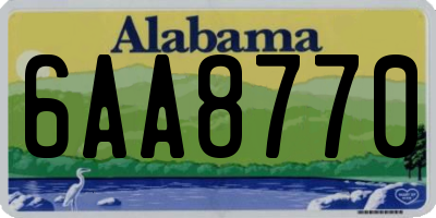 AL license plate 6AA8770
