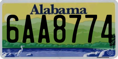 AL license plate 6AA8774