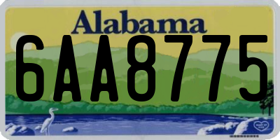 AL license plate 6AA8775